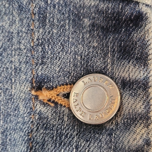 Ralph Lauren Blue Jean Jacket with Gold Embroidery - Picture 7 of 9